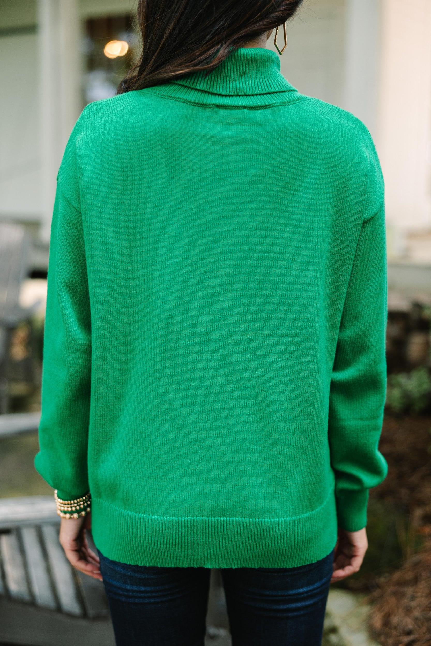 Feeling Your Best Kelly Green Turtleneck Sweater Female Product Image