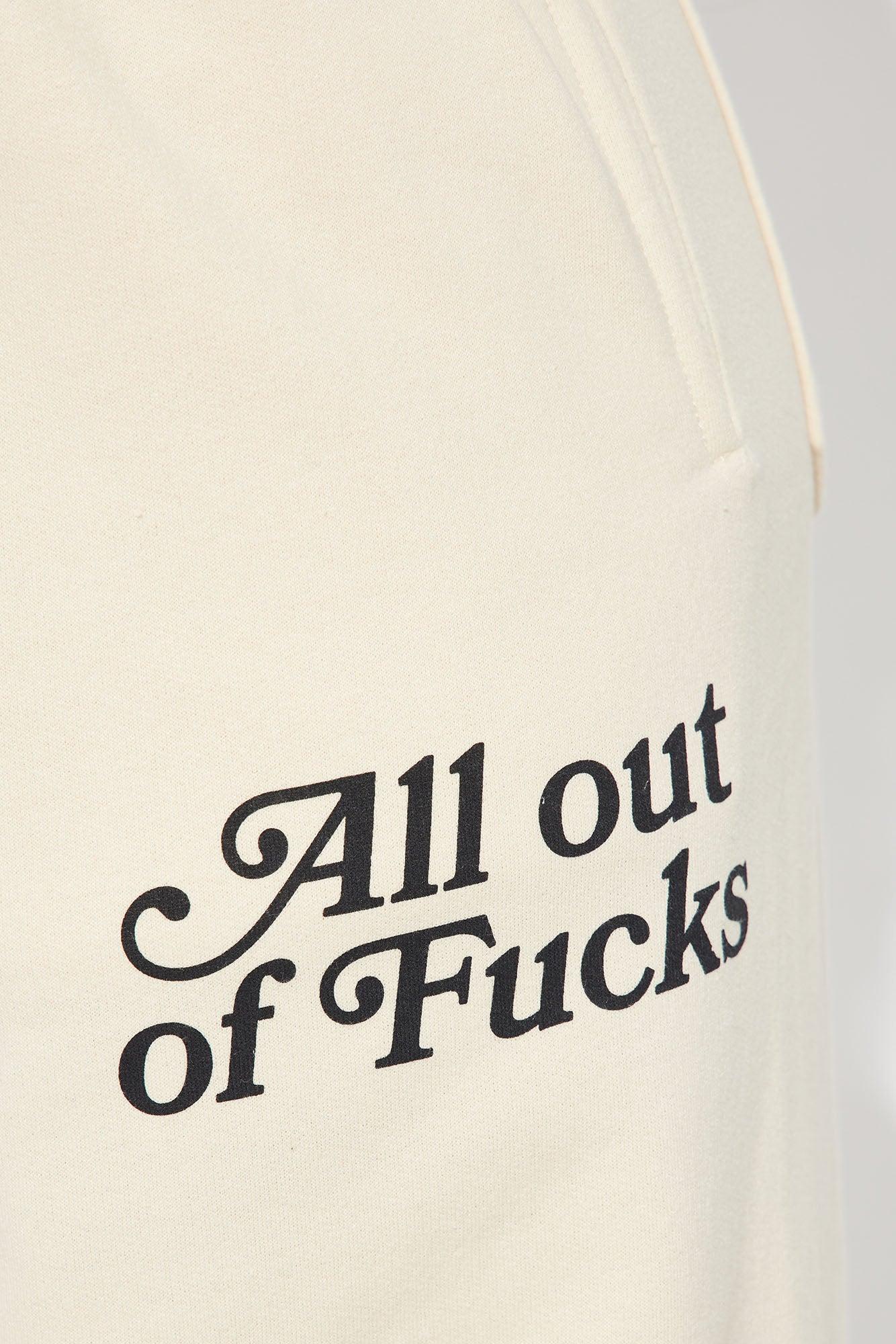 All Out Of Fcks Wide Leg Pants - Cream Product Image