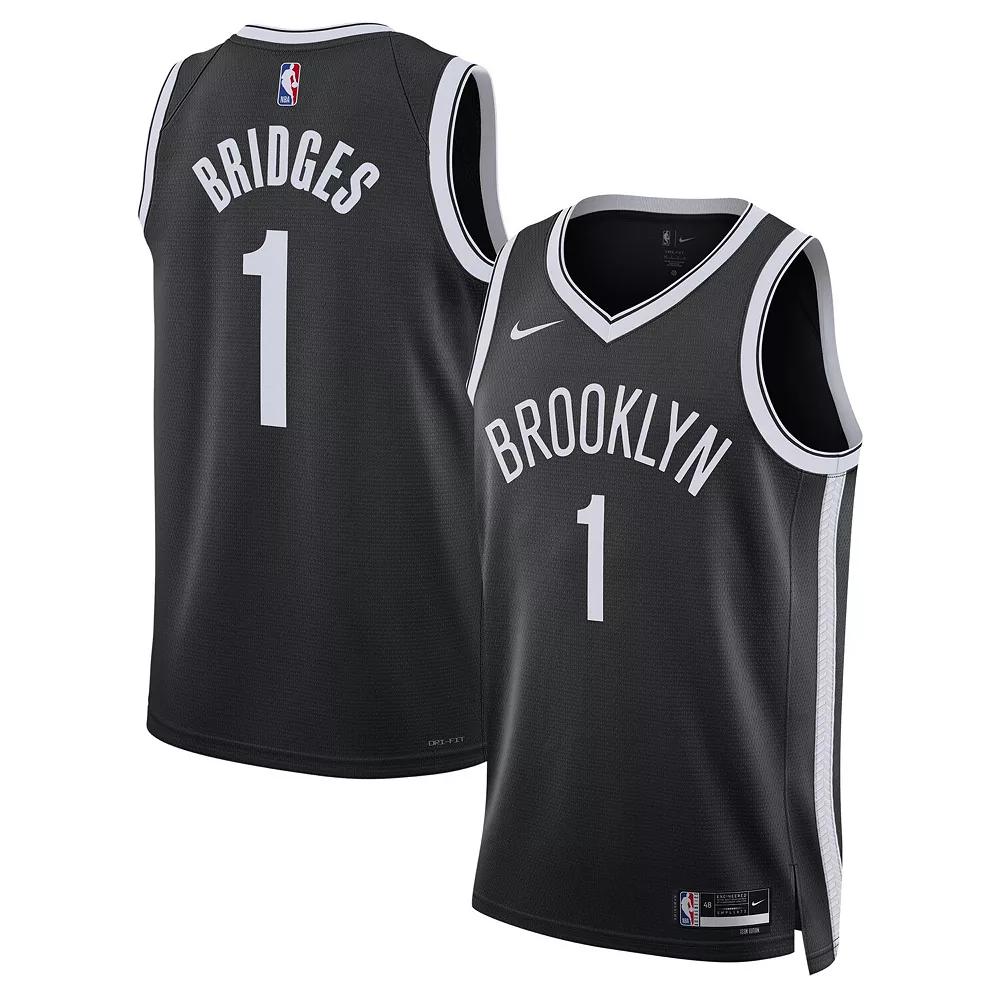 Unisex Nike Mikal Bridges Black Brooklyn Nets Swingman Jersey - Icon Edition, Adult Unisex, Size: Small Product Image