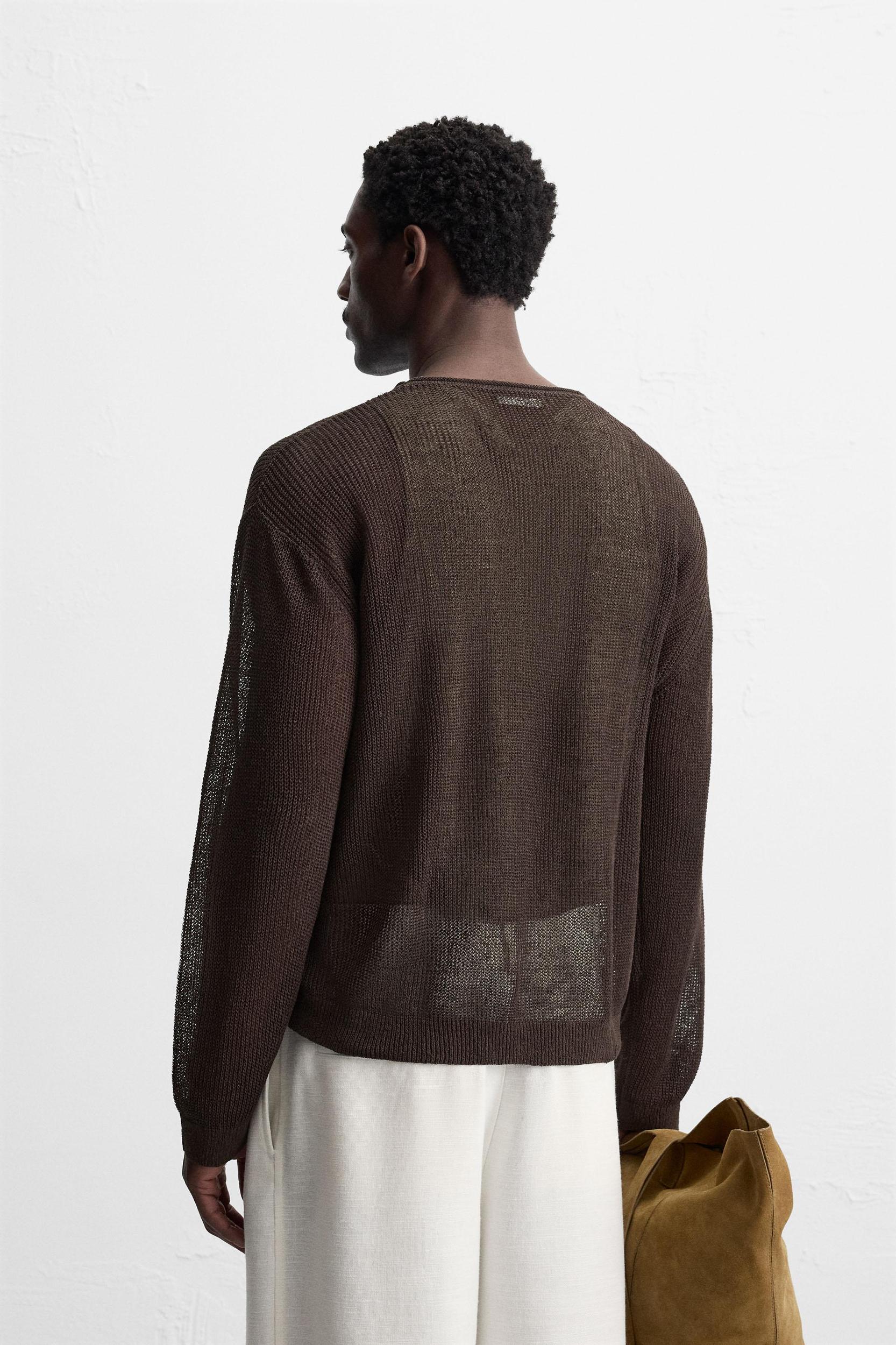 LINEN BLEND TEXTURED SWEATER Product Image