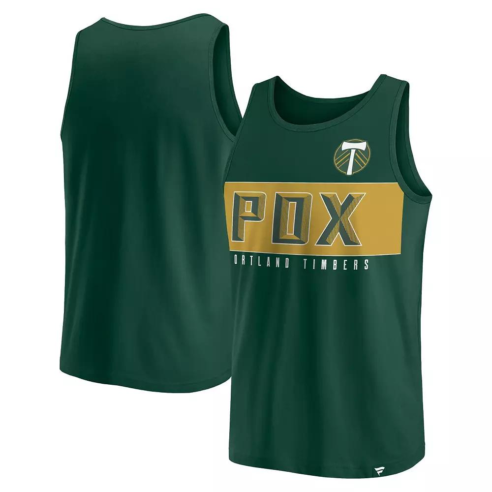 Men's Fanatics Green Portland Timbers Run Angle Tank Top,  Product Image