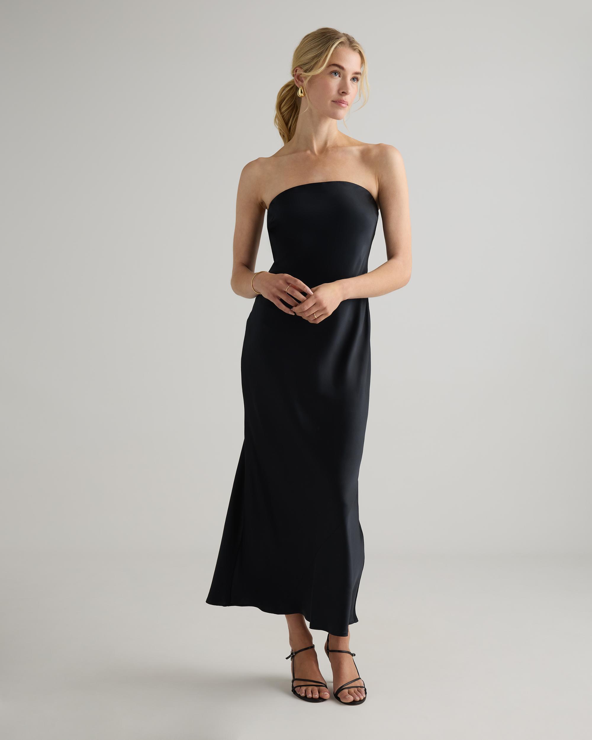 Quince | Women's Strapless Midi Dress Mulberry Silk Product Image