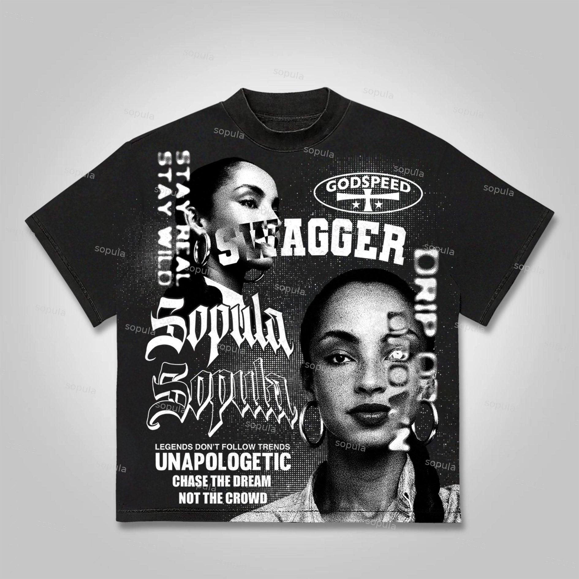 Sopula Sade Adu Swagger Vintage Graphics Cotton T-shirt Product Image