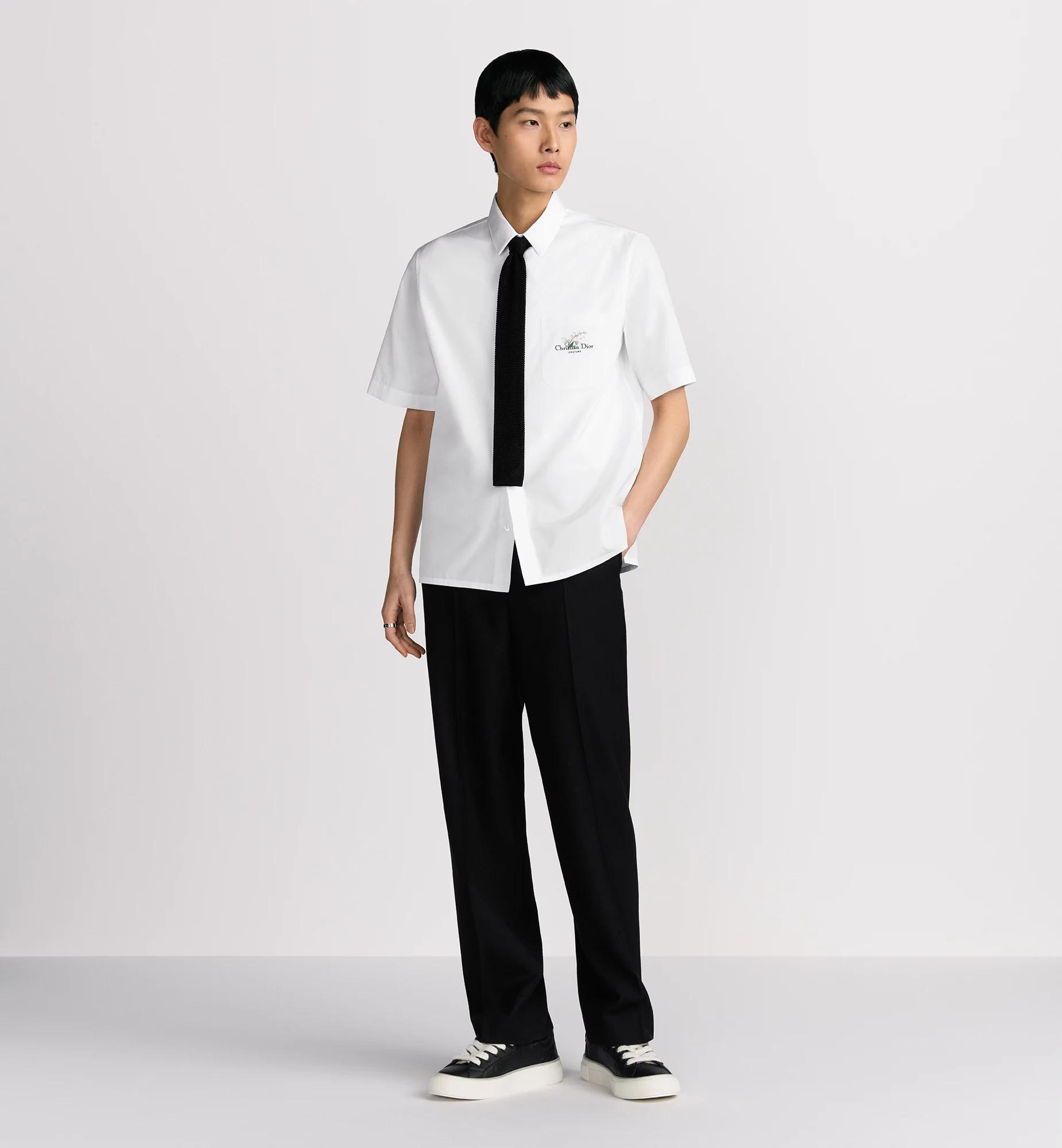 Short-Sleeved Shirt with Christian Dior Couture Lily of the Valley Embroidery Product Image