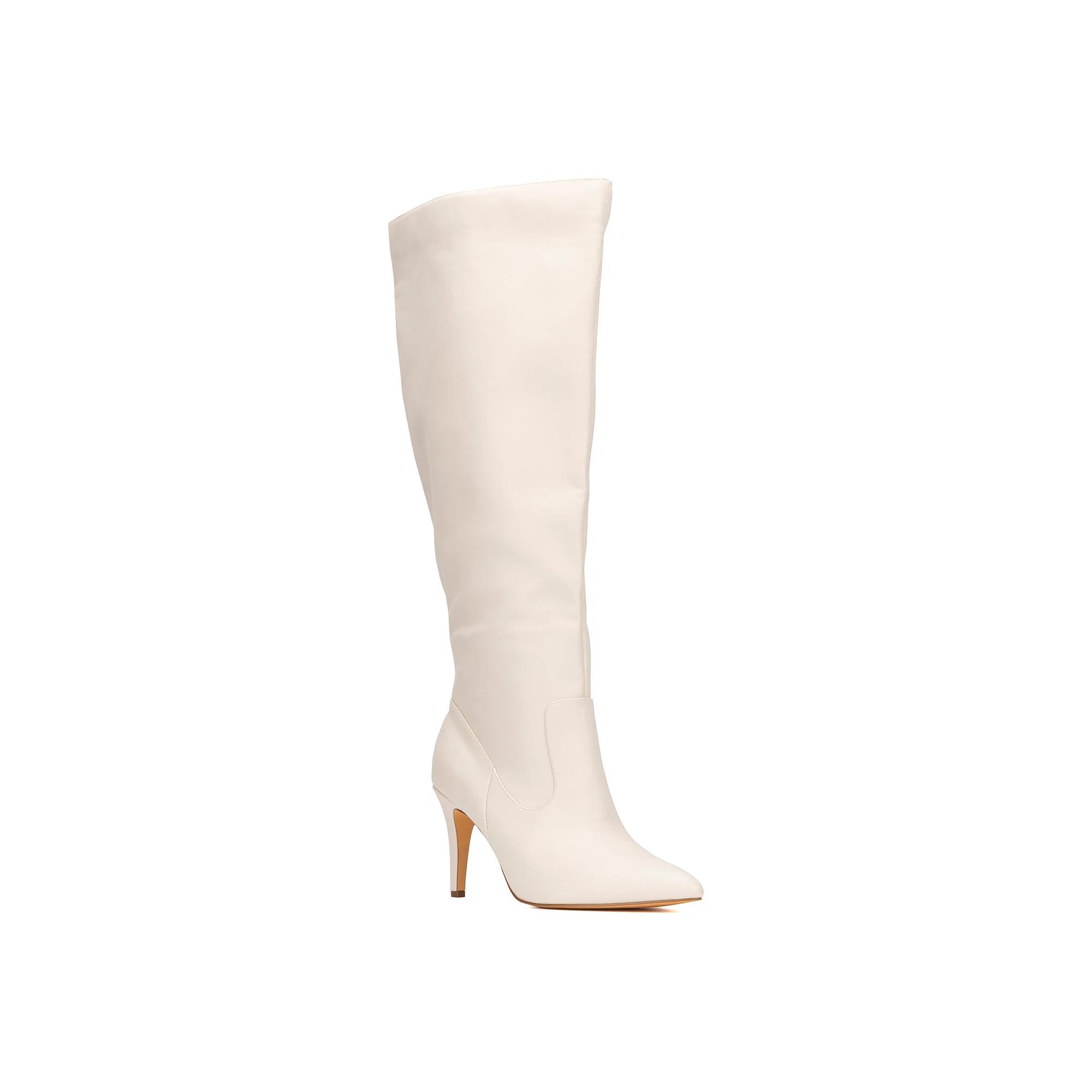 Fashion to Figure Lisette Women's Extra Wide Calf Knee-High Boots, Size: 13 Wide, Ivory Product Image