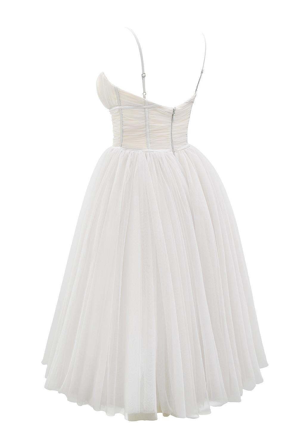 Countess  french dove tulle midi dress - sale Product Image