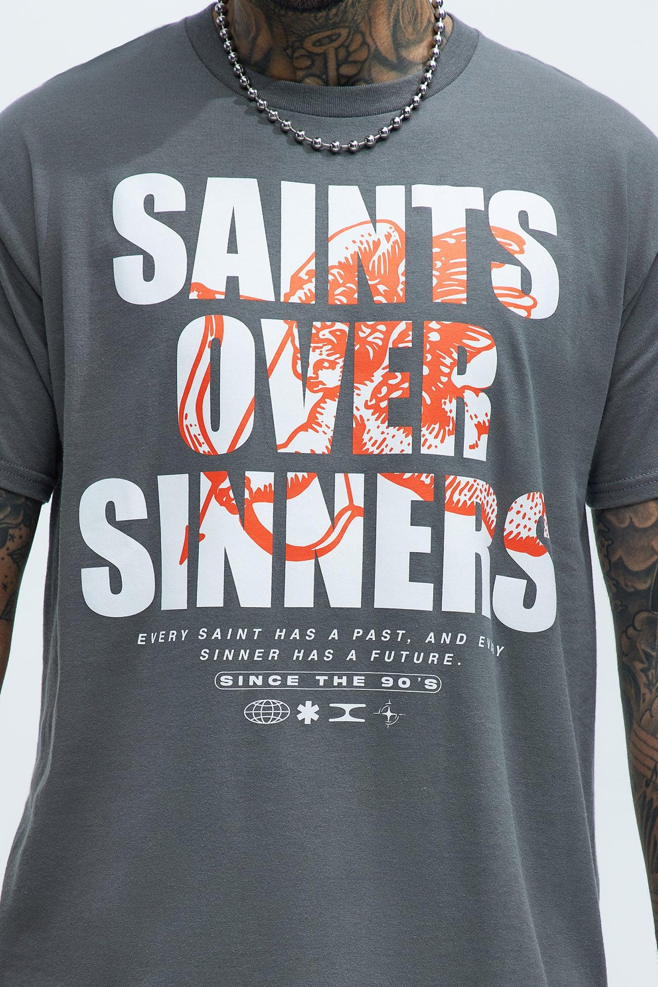 Saints Over Sinners Short Sleeve Tee - Charcoal Product Image