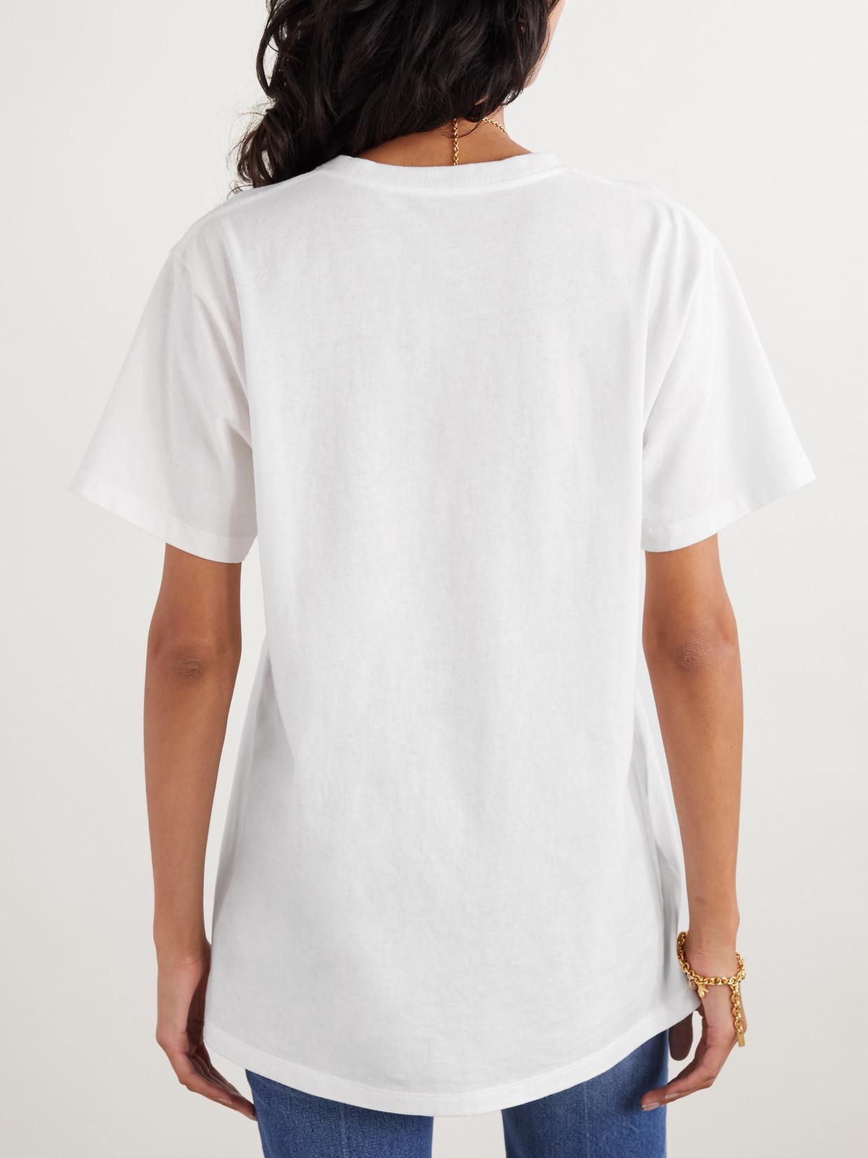 CHLOÉ White Crewneck T-shirt With Logo Print On The Front In Cotton Woman Product Image