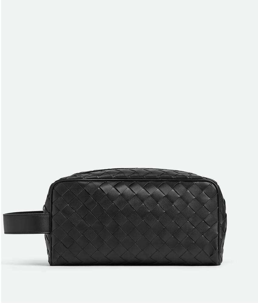 Men's Intrecciato Travel Pouch in Black Product Image