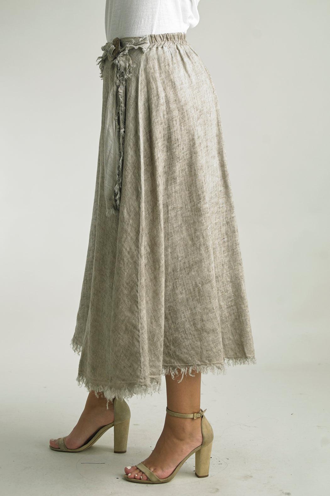 Taupe Belted Skirt Product Image