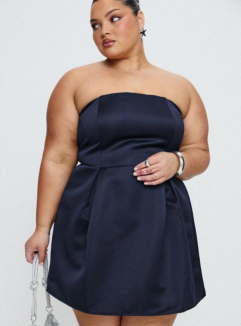 Spader Corset Mini Dress Navy Curve Product Image