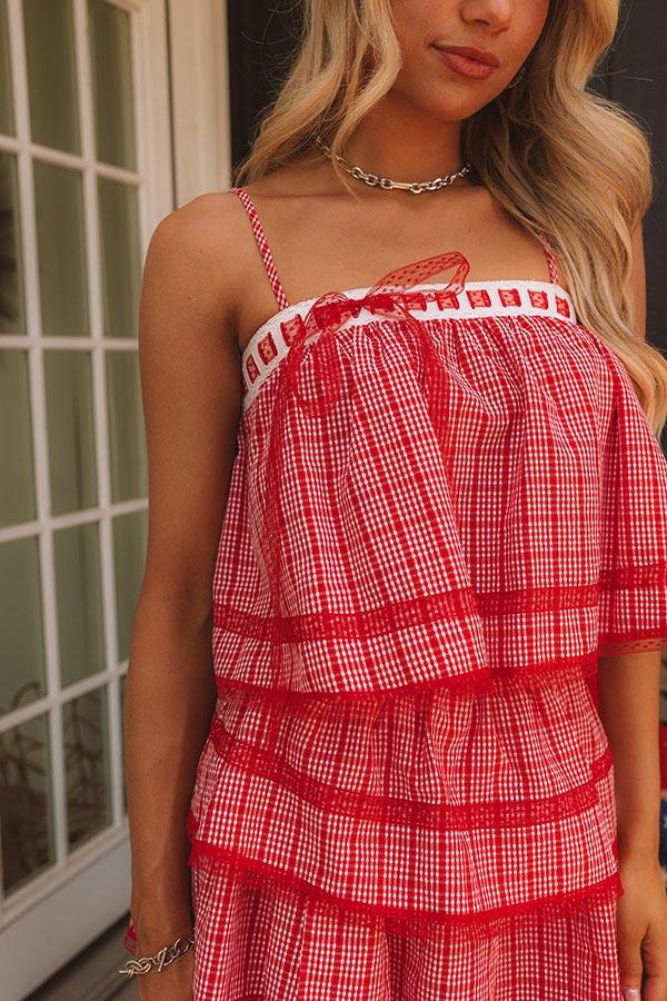 Lakefront Party Gingham Crop Top Product Image