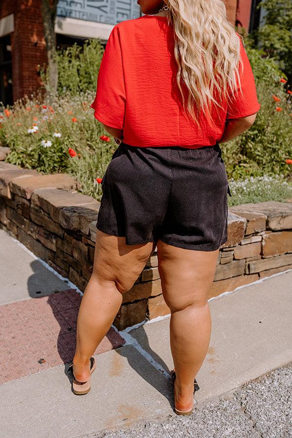 The Aleena High Waist Shorts In Vintage Black Curves Product Image