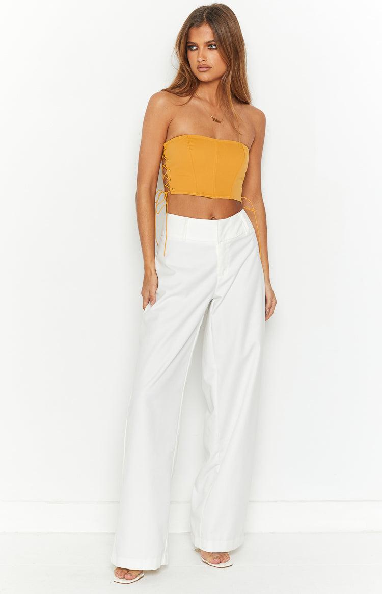 Serendipity Yellow Strapless Corset Top Product Image