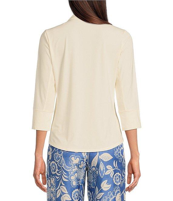 J.McLaughlin Brynn 3/4 Sleeve Point Collar Shirt Product Image