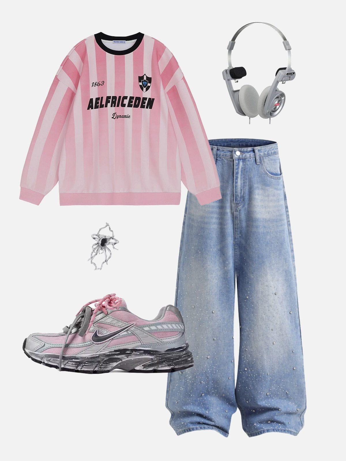 Aelfric Eden Gradient Stripe Graphic Sweatshirt Product Image