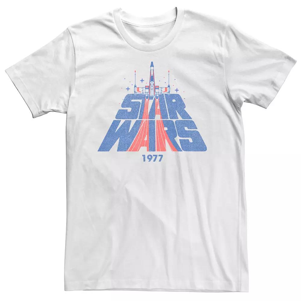 Men's Star Wars X-Wing Fighter Vintage Logo Graphic Tee, Size: XXL, White Product Image
