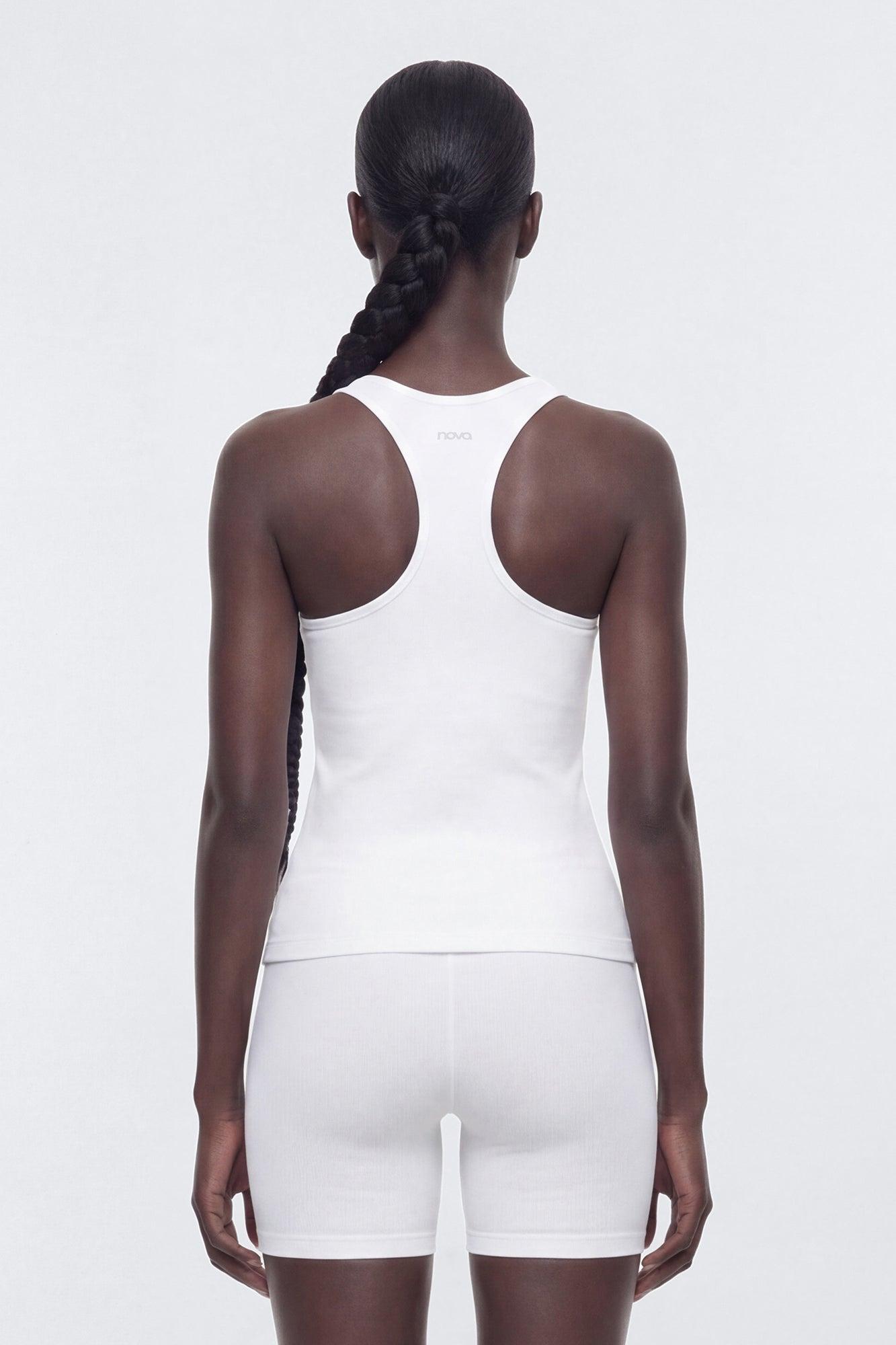 SeamlessLift™ Scoop Neck Racerback Active Tank - Bright White Female Product Image
