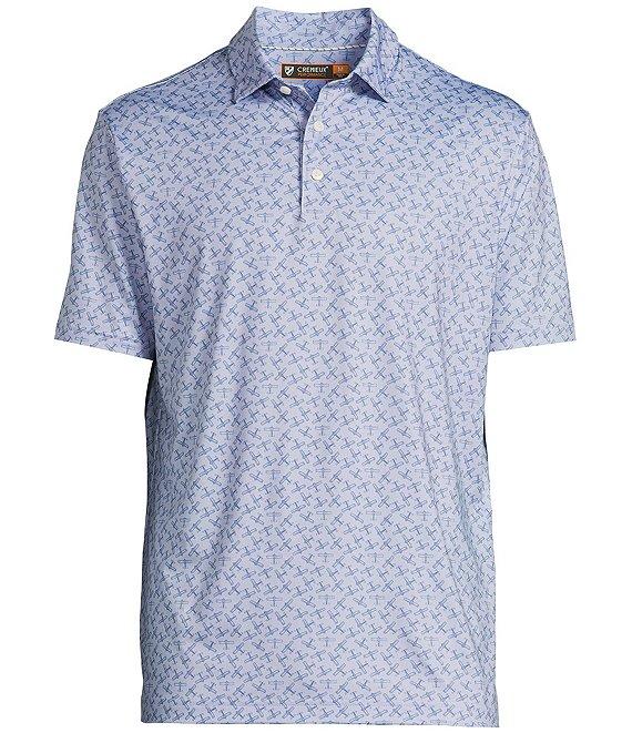 Cremieux Blue Label Performance Stretch Airplane Print Short Sleeve Polo Shirt Product Image