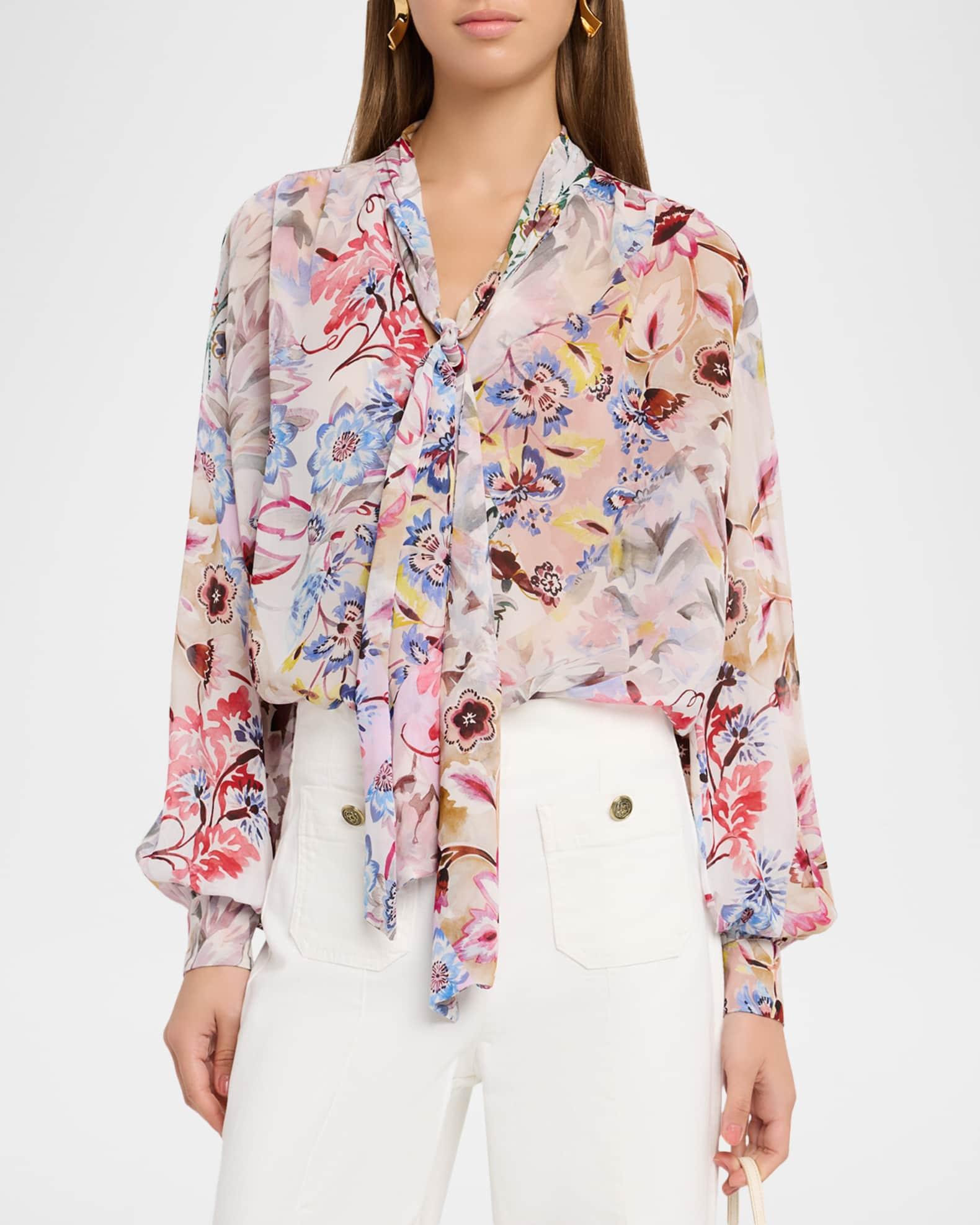 Bruco Floral-Print Georgette Blouse Product Image