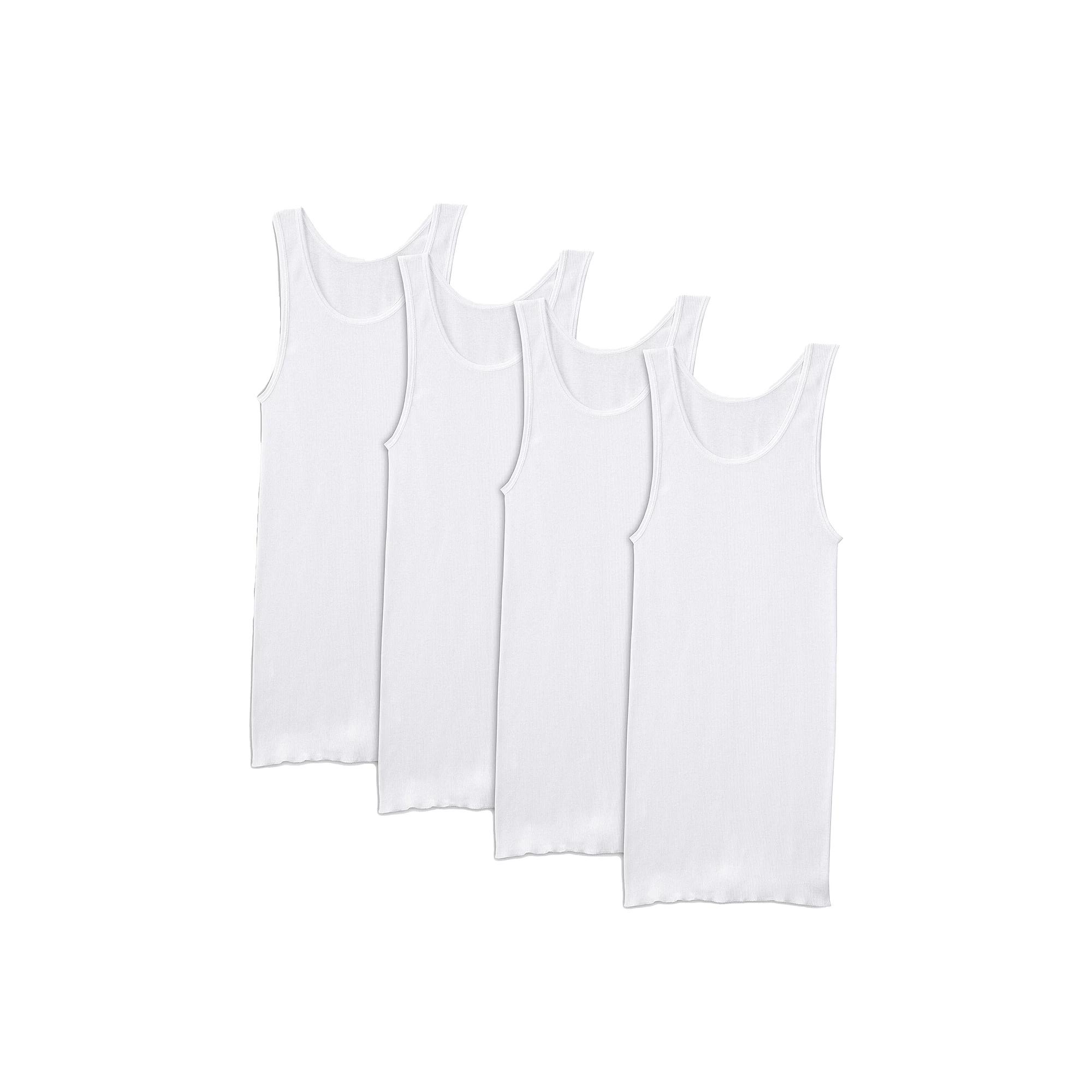 Men's Fruit of the Loom® 4-pack Premium A-Shirt Tank Top Set, Size: Medium, White Product Image