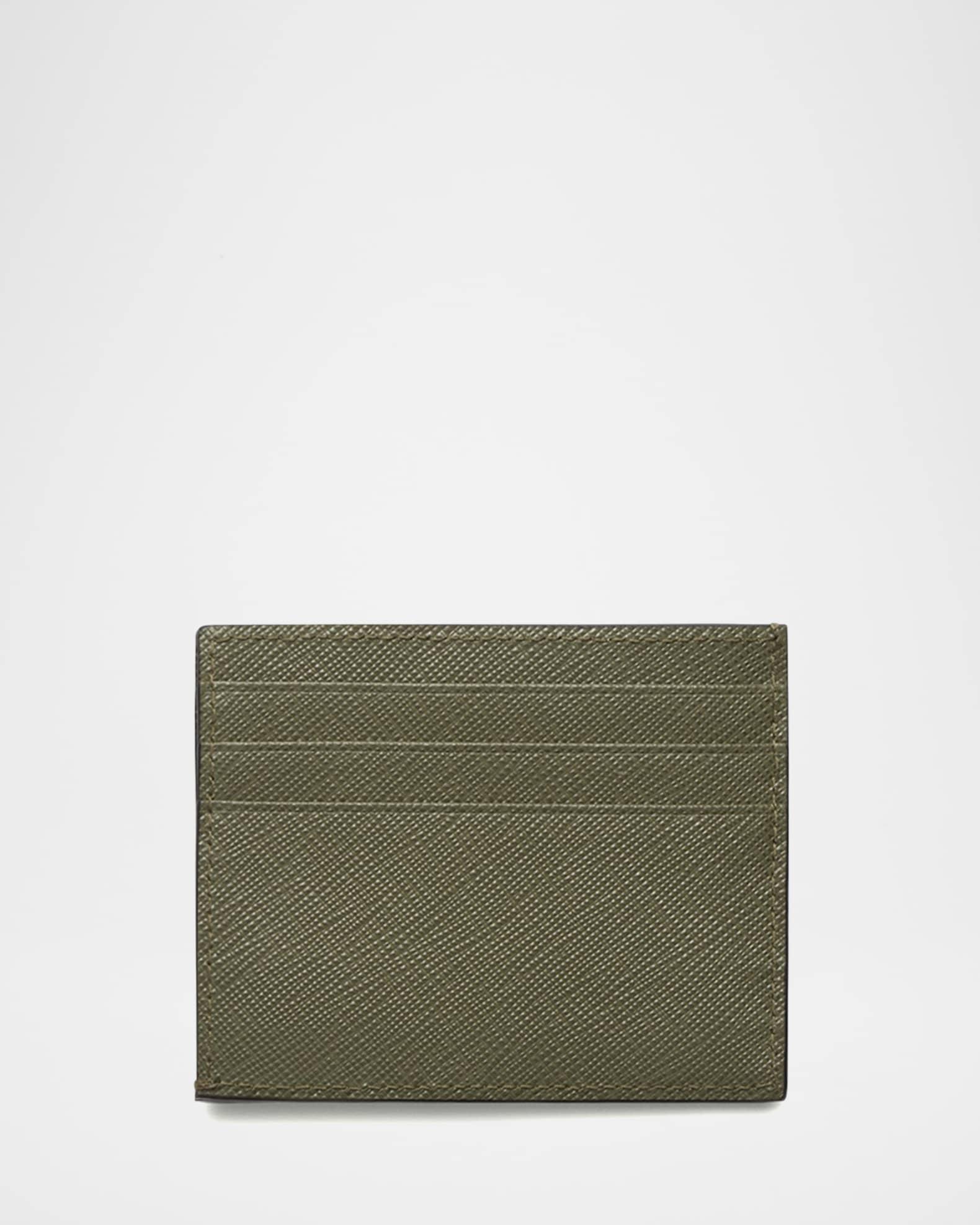 Men's Saffiano Leather Logo Card Case Product Image