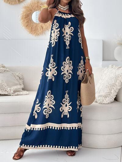 Printed Spaghetti Strap Sleeveless Maxi Dress Product Image