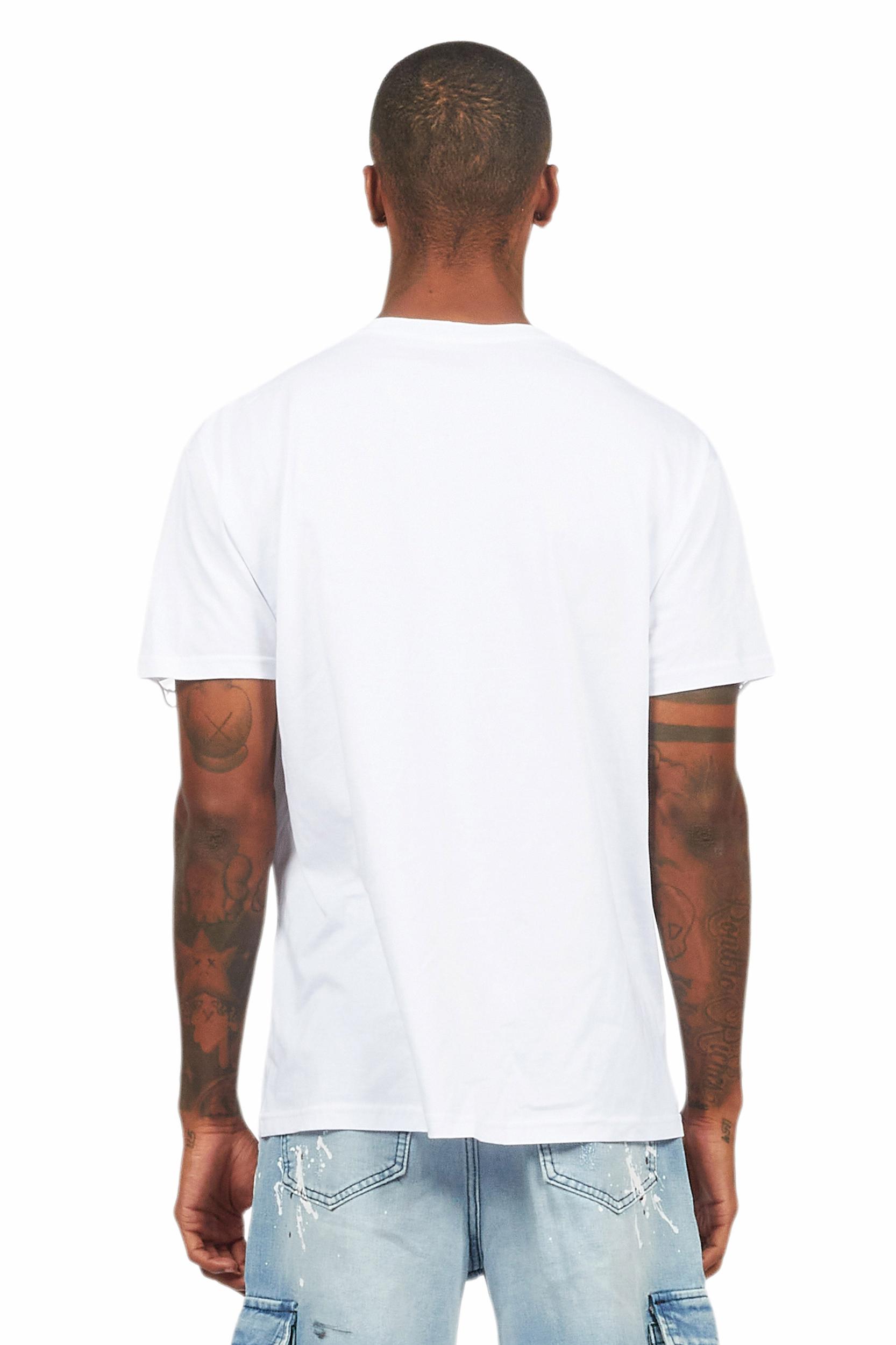 Deiter White Oversized Graphic T-Shirt Male Product Image