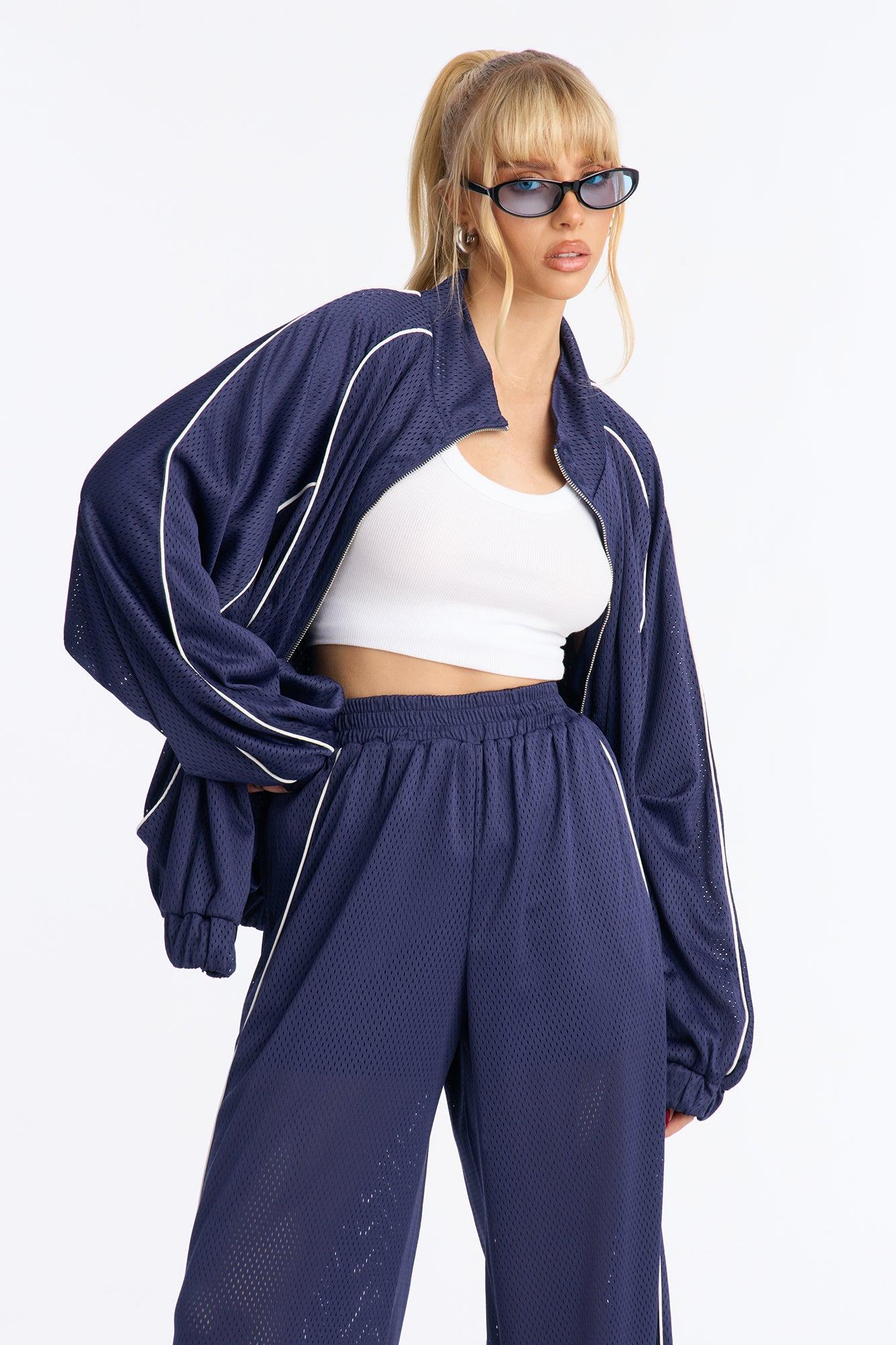 Milianna Sweatshirt Zip Up - Navy Female Product Image