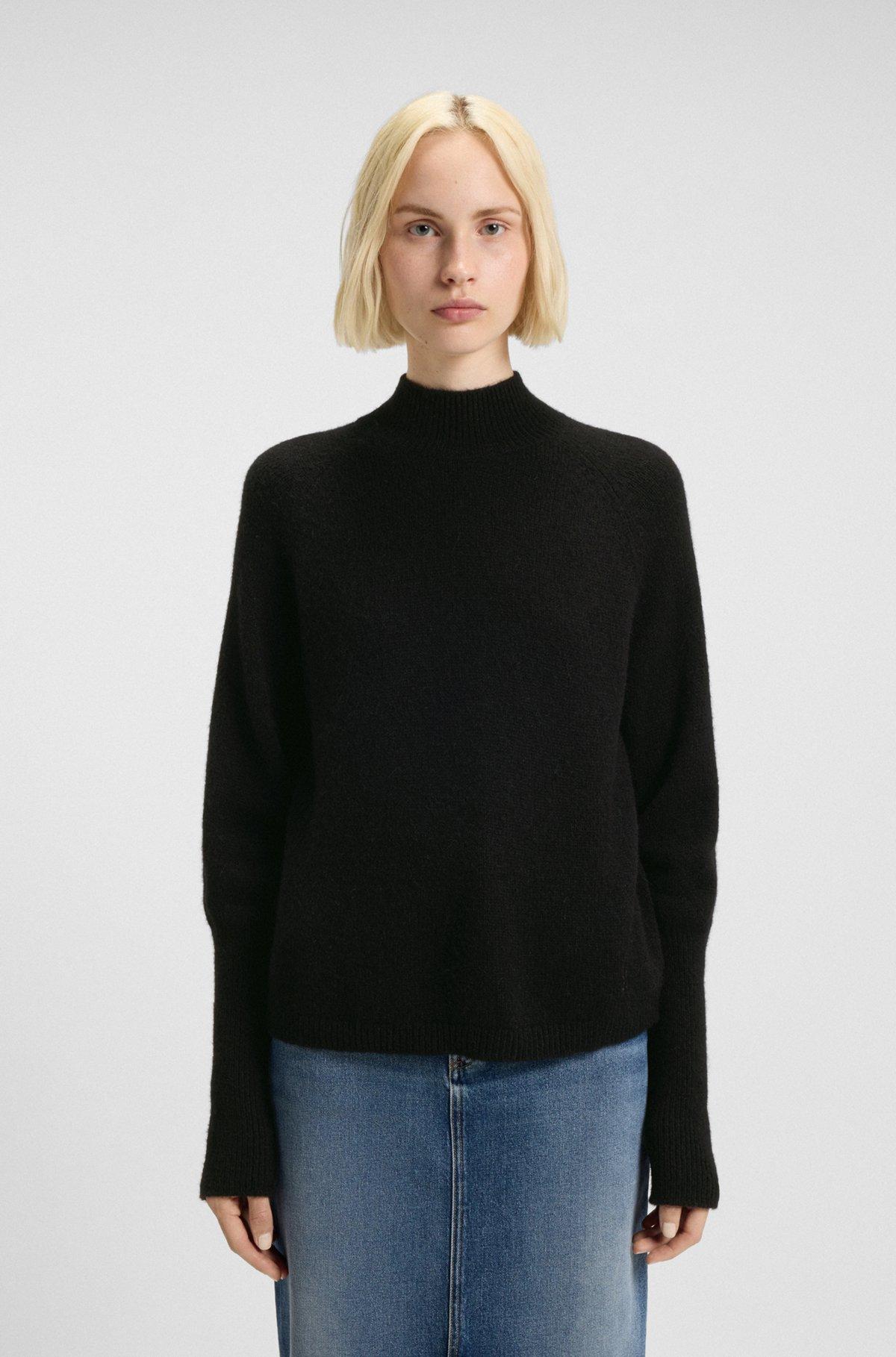 Relaxed-fit mock-neck sweater in a wool blend Product Image