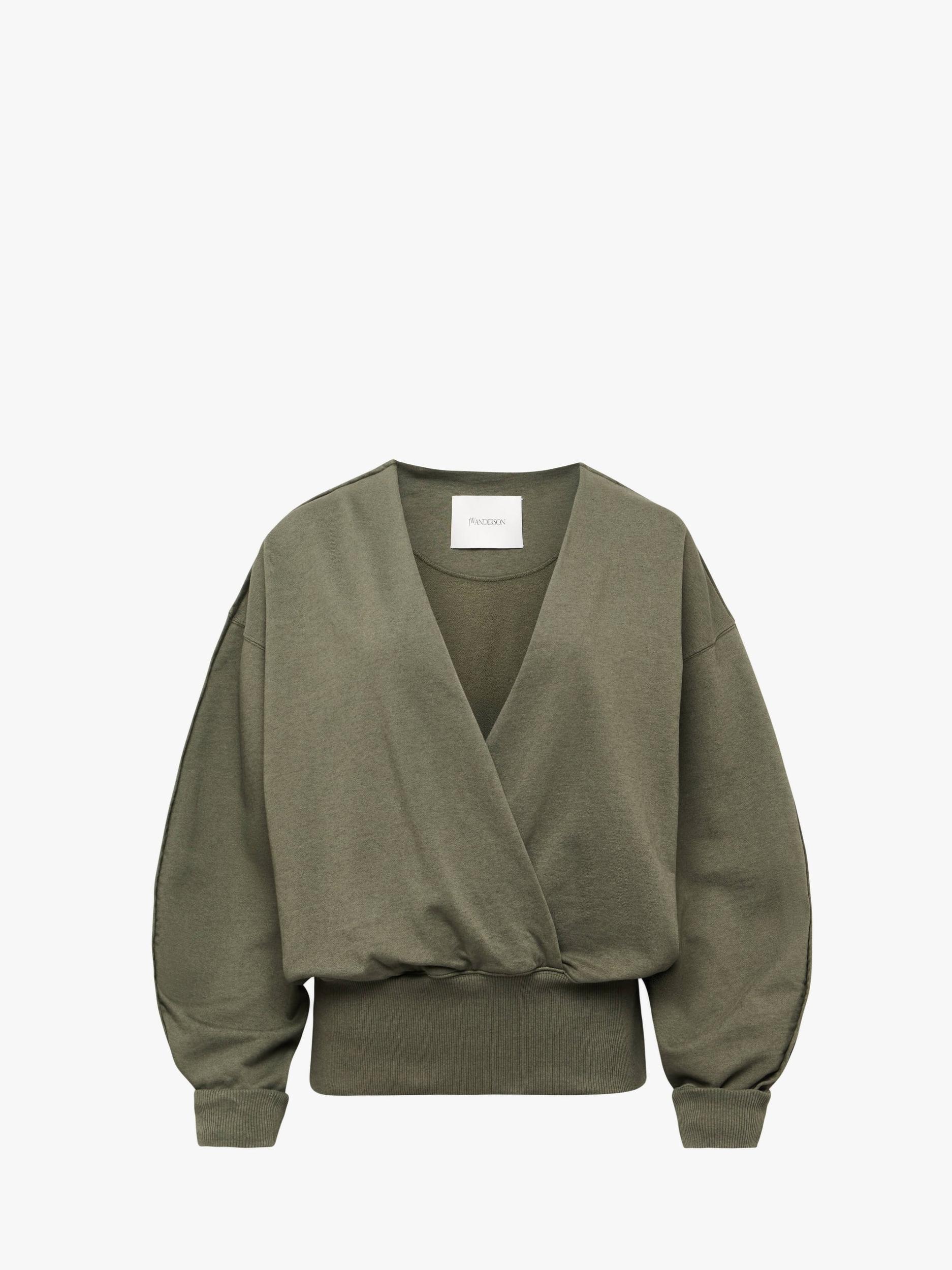 ROUNDED WRAP-FRONT SWEATSHIRT Product Image