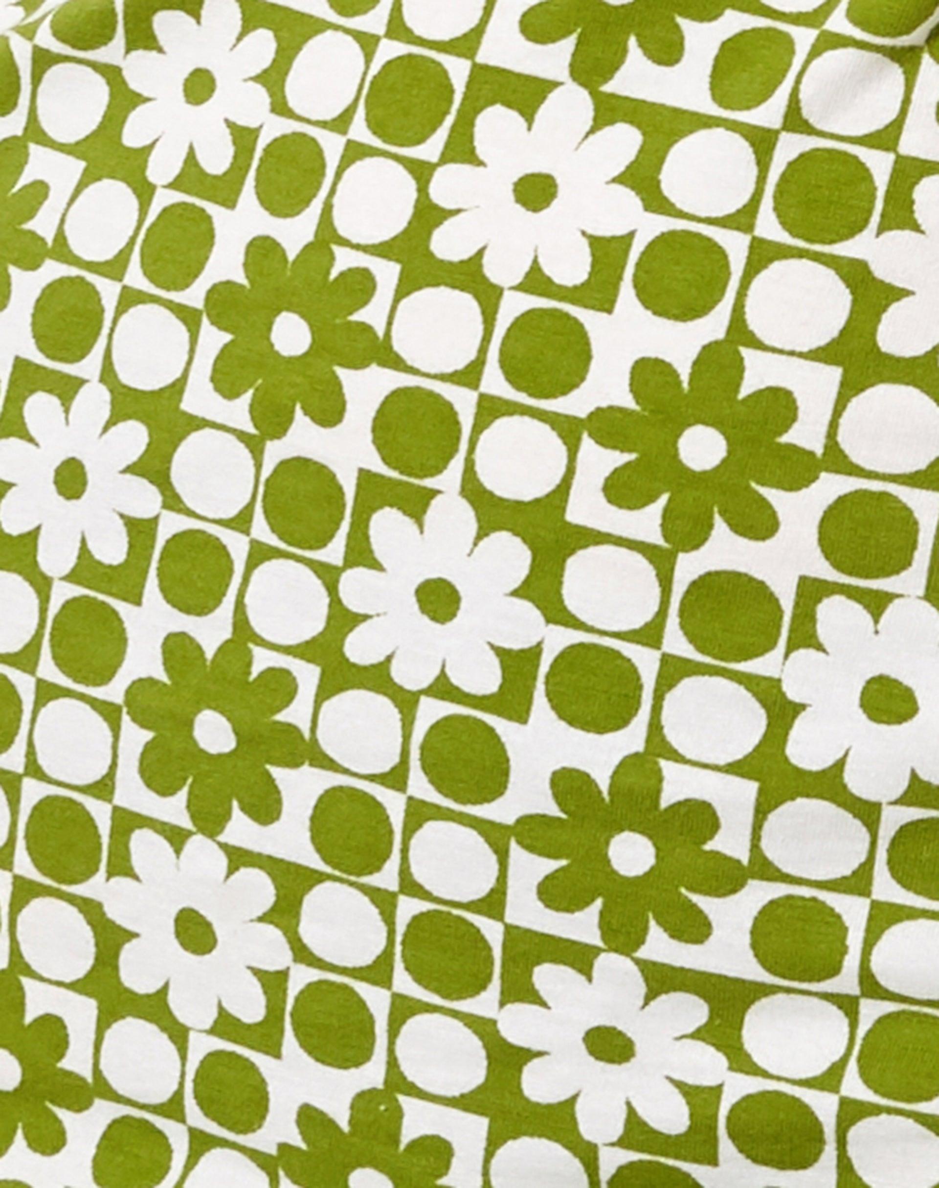 Gele Mini Dress in Patchwork Daisy Green Product Image