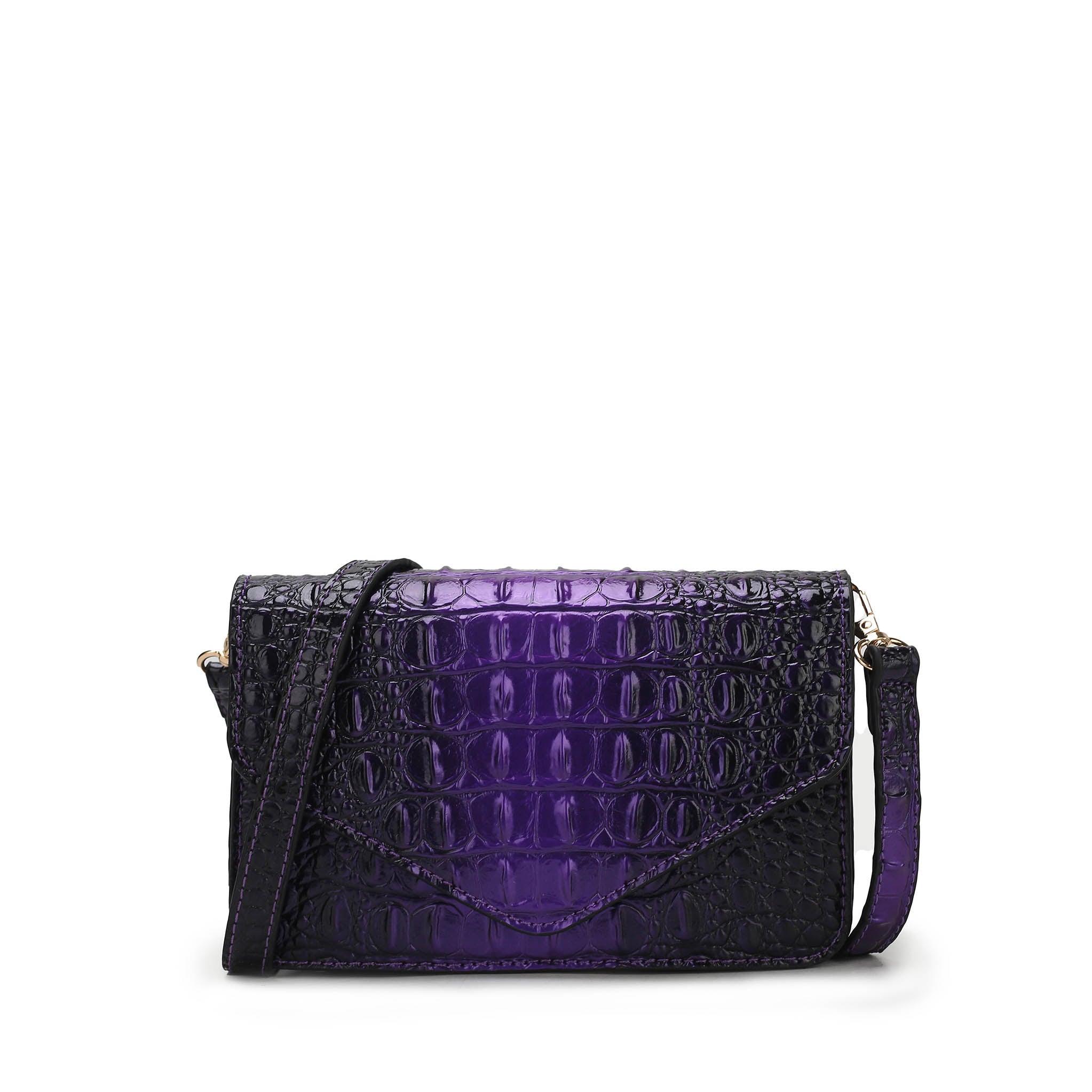 MKF Collection Women's Vanta Croc-Embossed Saddle Bag Female Product Image
