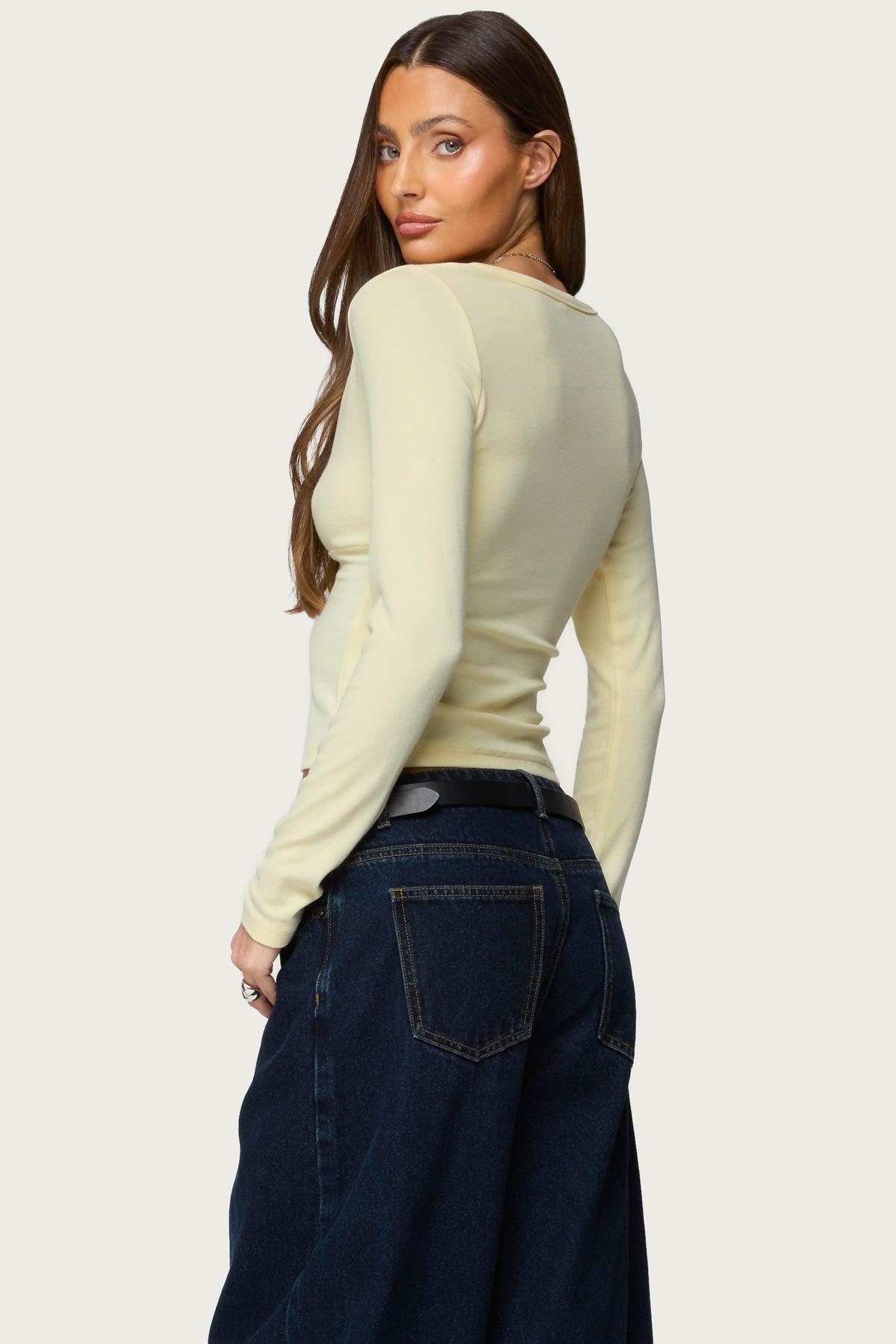 Doron V Neck Long Sleeve Top Product Image