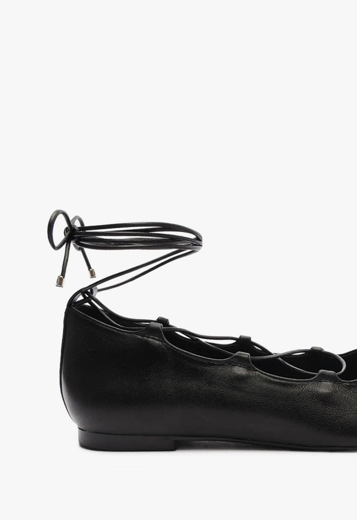 Arissa Lace Up Leather Flat Product Image
