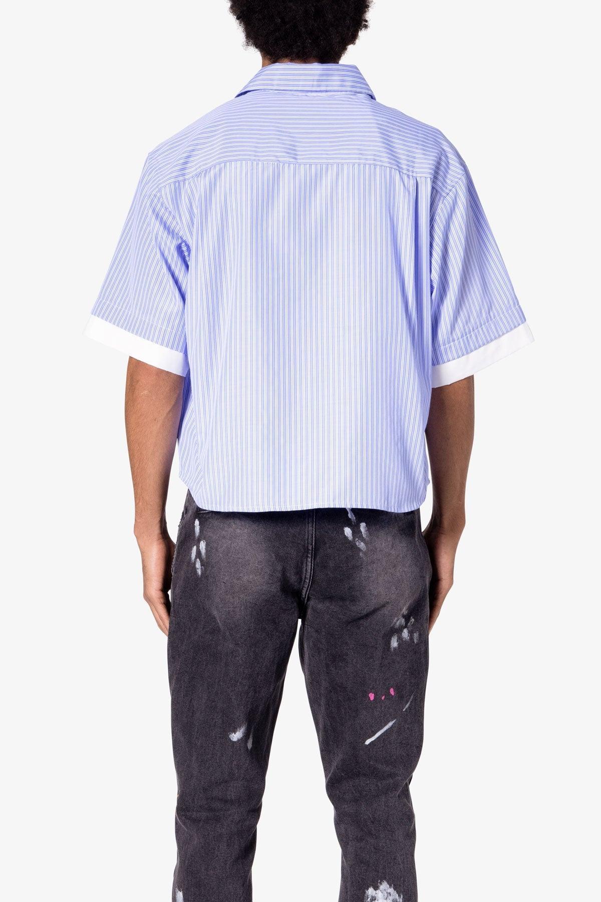 Dual Layered Striped Shirt - Blue Product Image