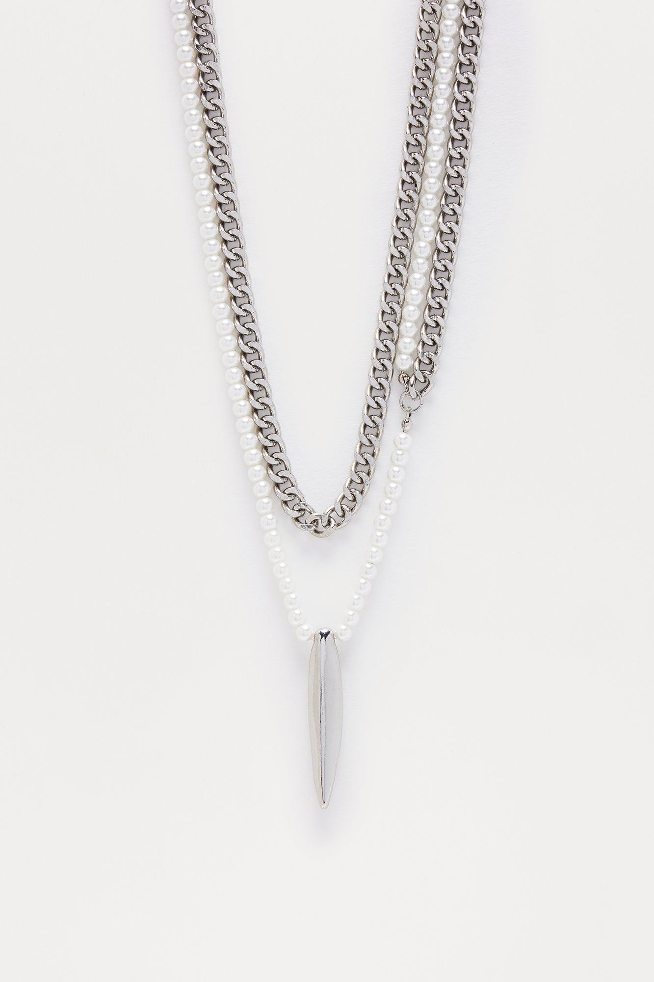 Twine Necklace Set - Silver Product Image