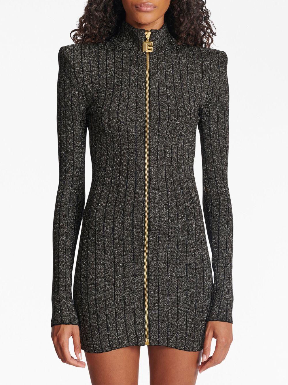 lurex-knit zipped minidress Product Image