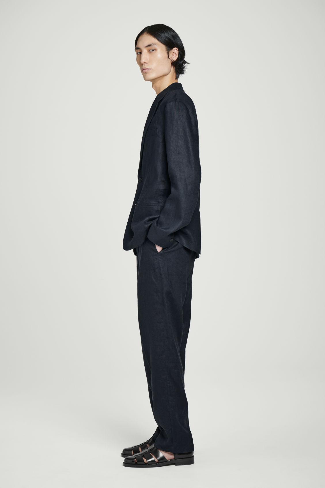 SINGLE-BREASTED LINEN BLAZER Product Image