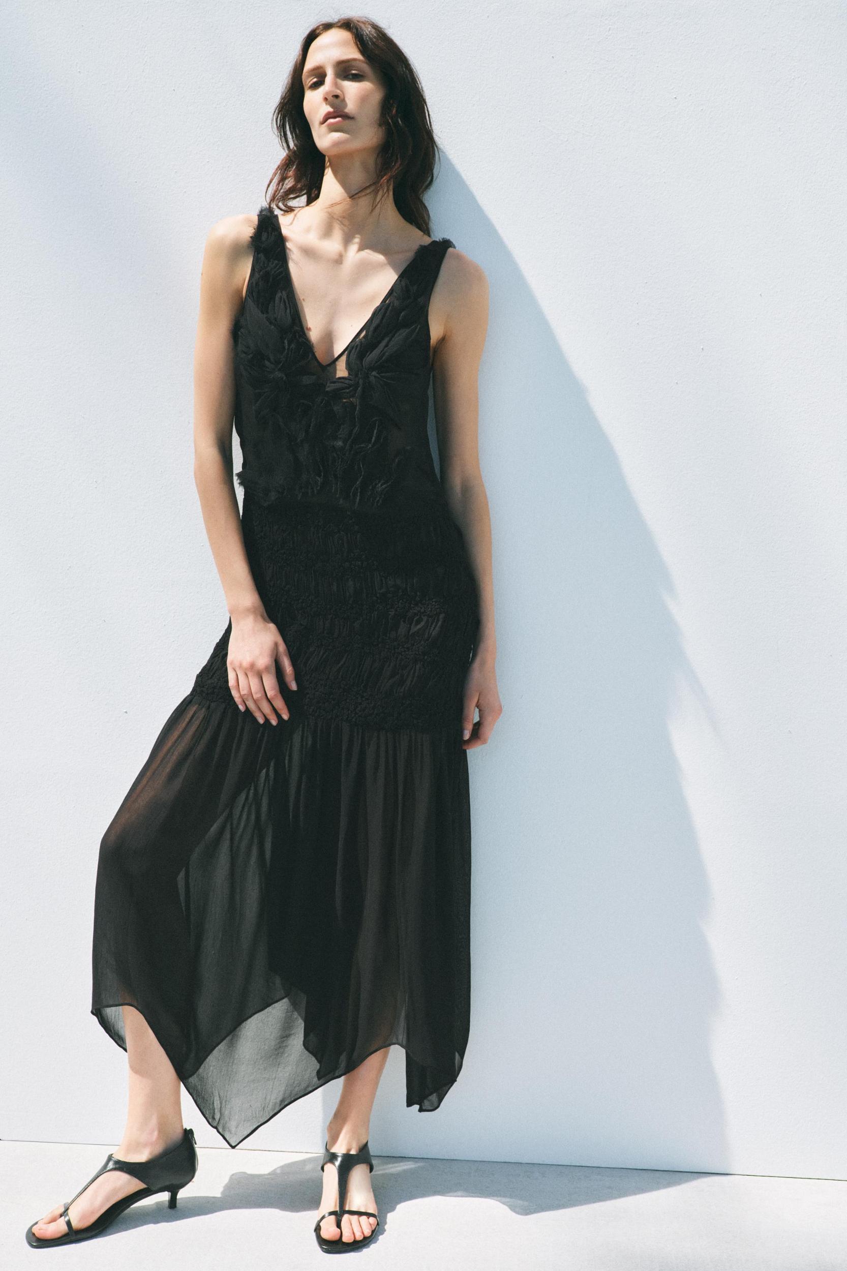 TEXTURED SEMI-SHEER DRESS Product Image