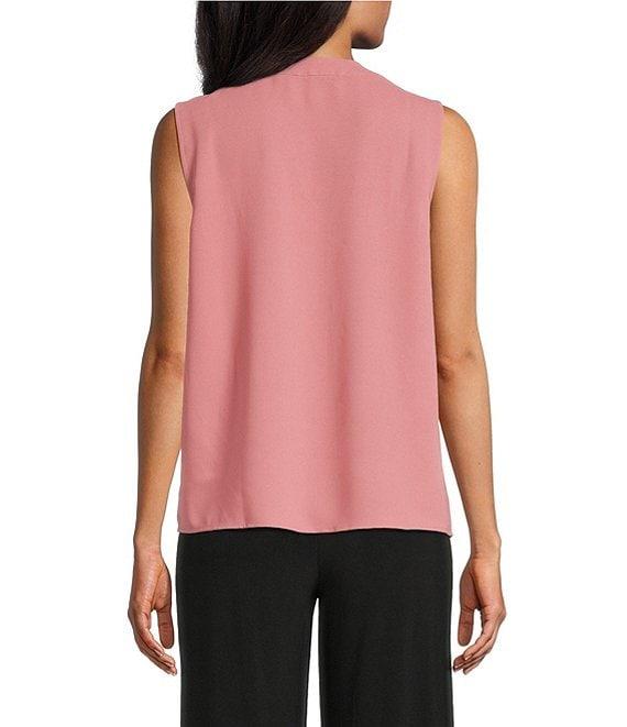 Kasper Crepe V-Neck Sleeveless Blouse Product Image