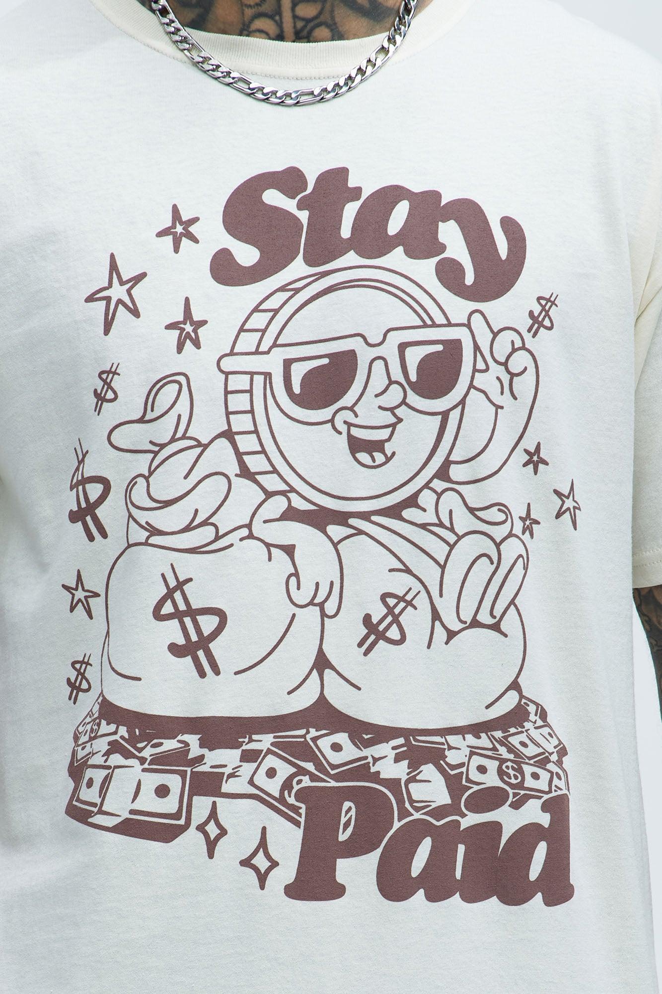 Happily Stay Paid Short Sleeve Tee - Natural Product Image