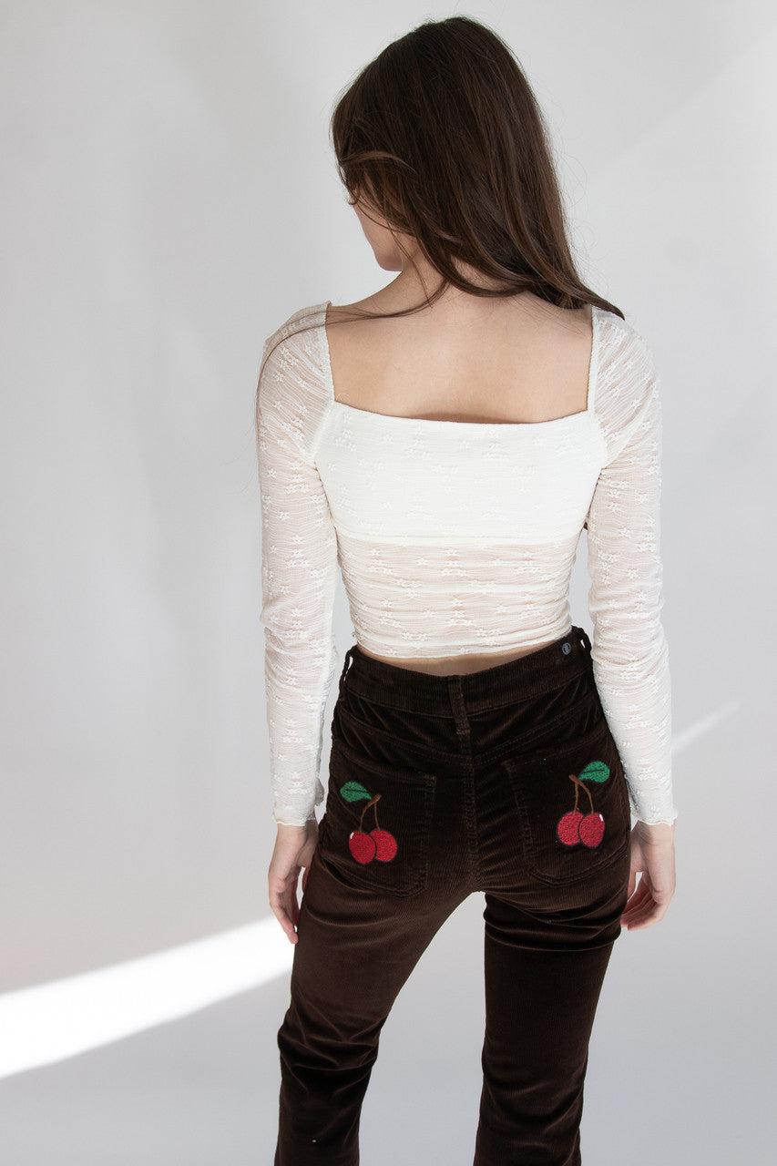 Milkmaid Rosette Bow Long Sleeve Top Product Image