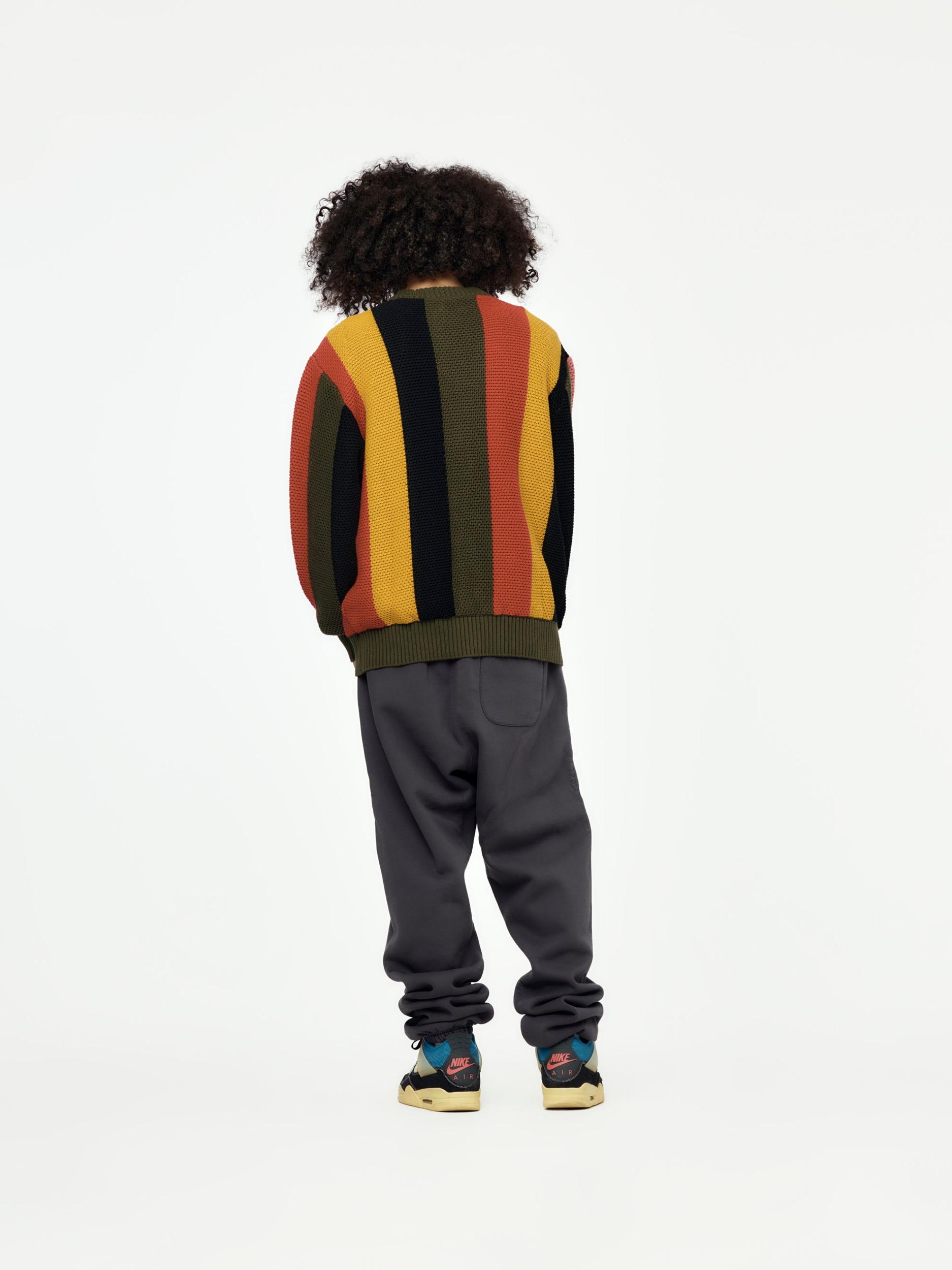 Striped Honeycomb Knitted Sweater (Multi) Product Image