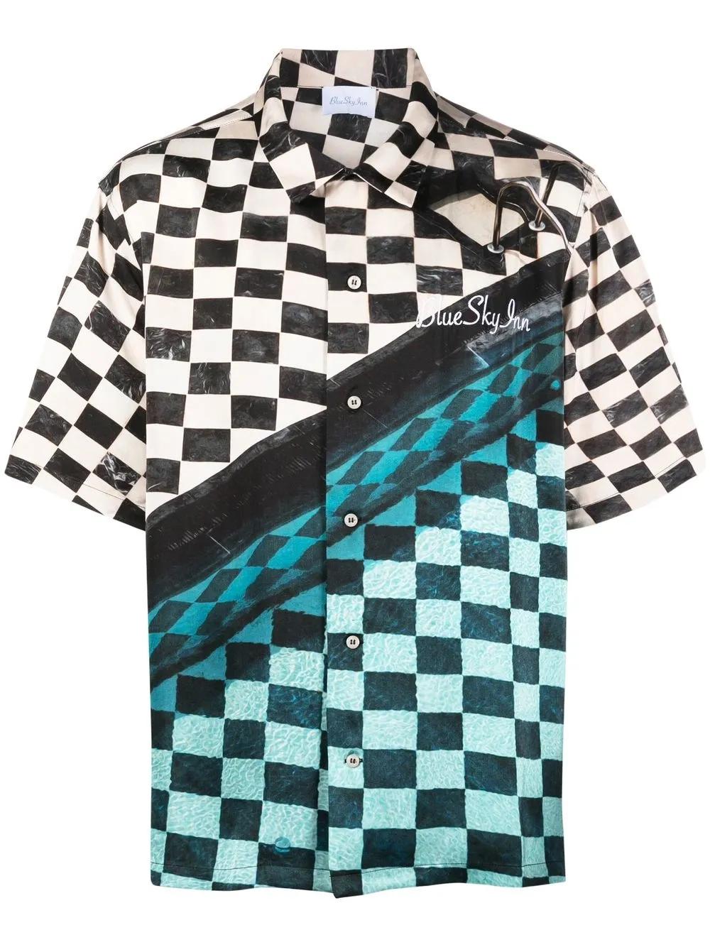 embroidered-logo checked shirt Product Image
