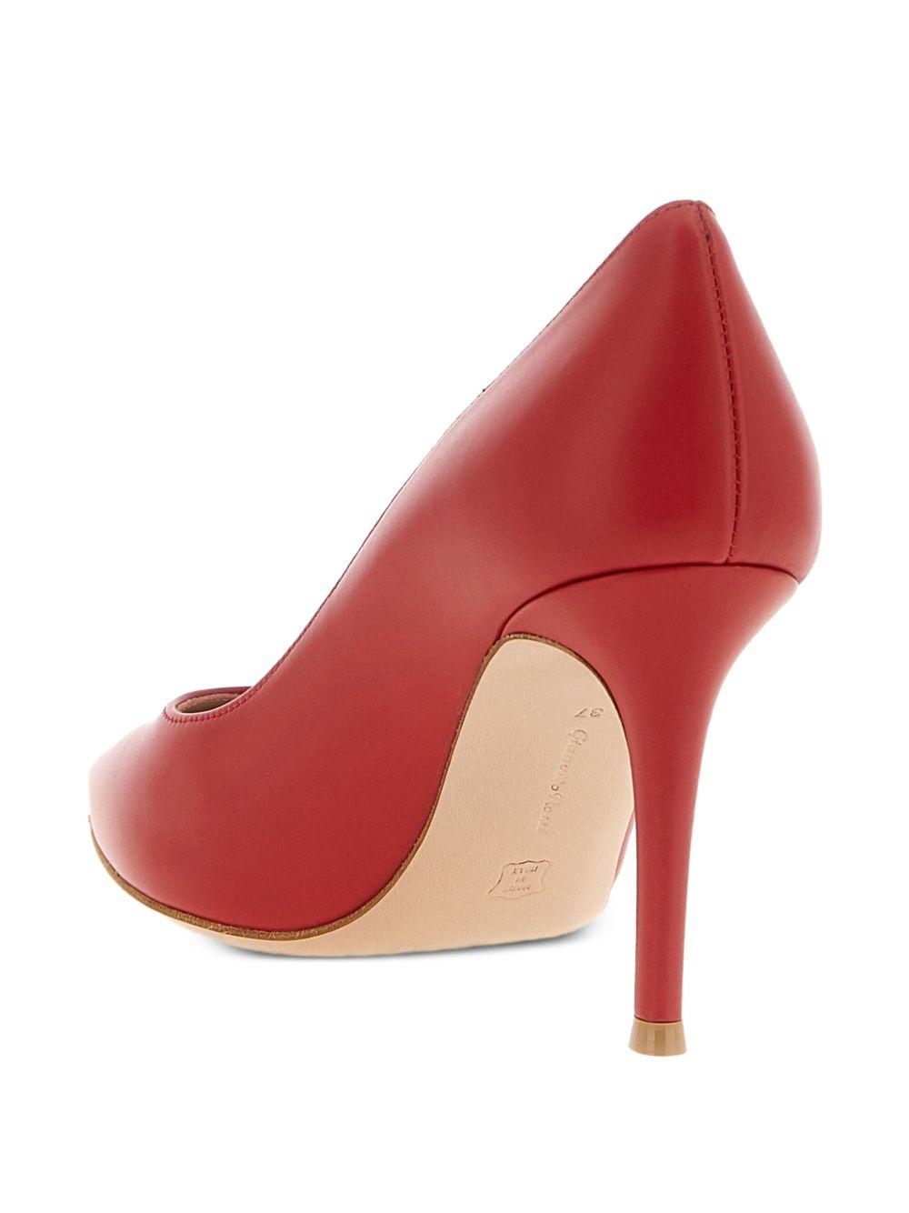 85mm leather heeled pumps Product Image