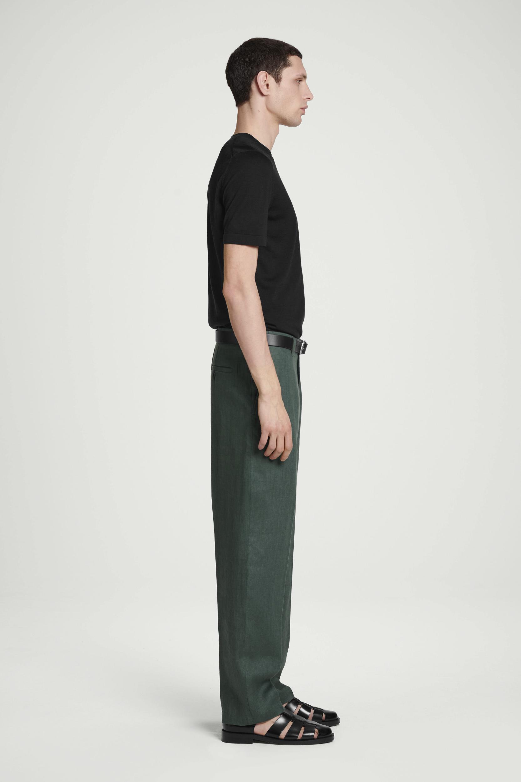 RELAXED LINEN TAPERED PANTS Product Image