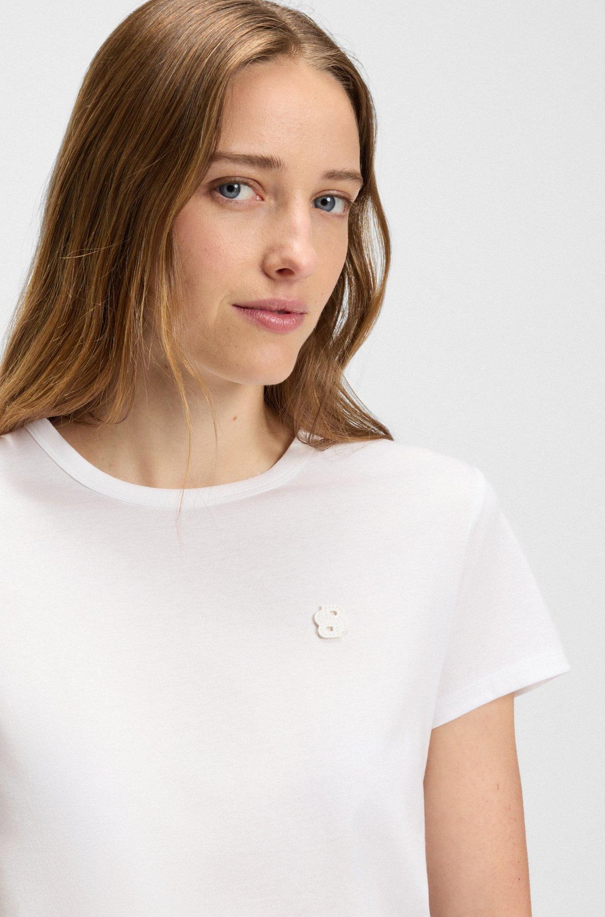 Slim-fit mercerized-cotton T-shirt with Double B monogram Product Image