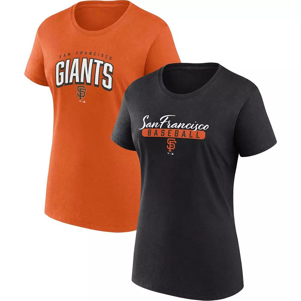 Women's Fanatics Branded Black/Orange San Francisco Giants Fan T-Shirt Combo Set, Size: Medium Product Image