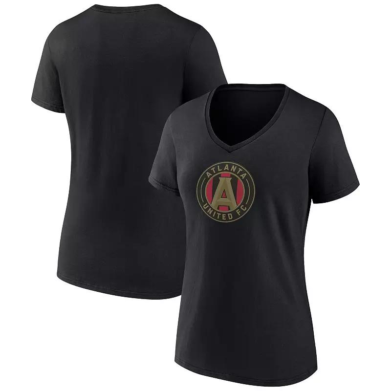 Women's Fanatics Navy Sporting Kansas City Logo V-Neck T-Shirt,  Product Image